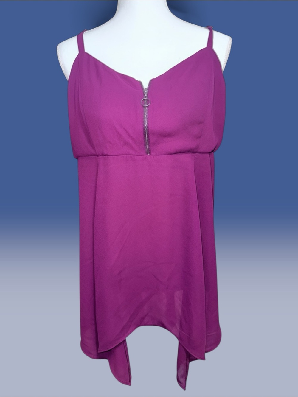 torrid Magenta Spaghetti-Strap Handkerchief Hem Camisole